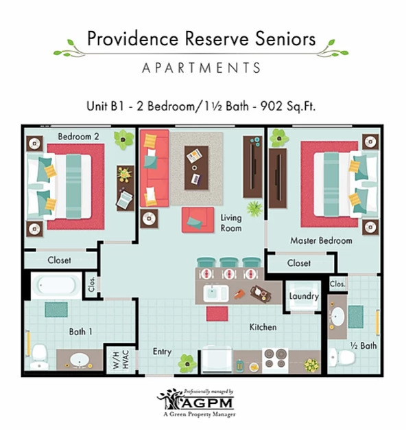 Plano de planta - Banyan Reserve Senior Apartments