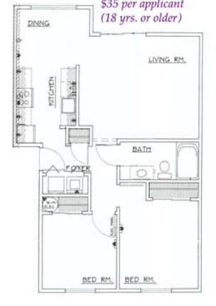 2HAB/1BA - Town Center Apartments
