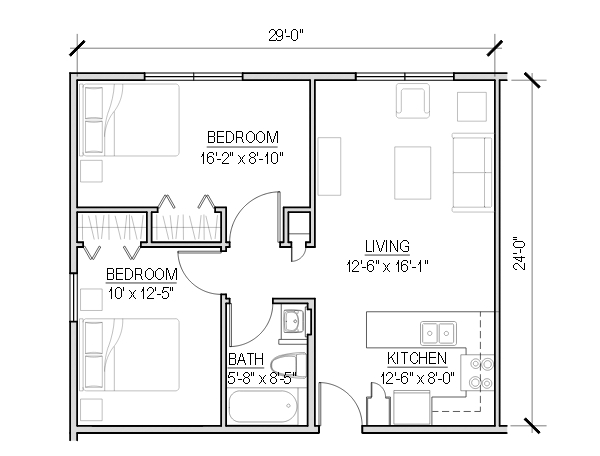 2HAB/1BA - Heineberg Senior Housing