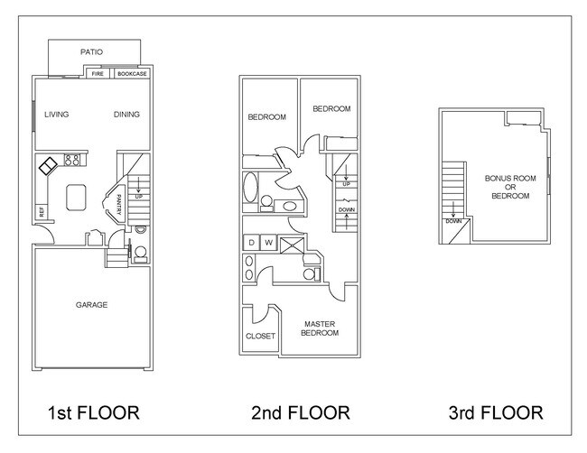 Floorplan - 3 levels - 20407 25th Pl W