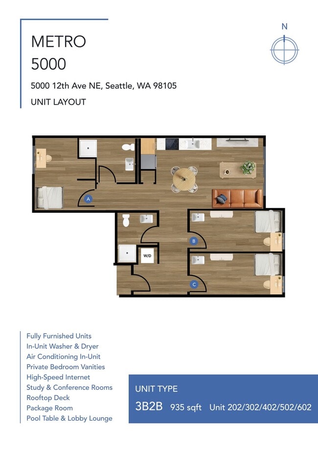 Foto del edificio - Metro 5000 Apartments | Furnished Student Housing in Seattle U-District Near University of Washin...