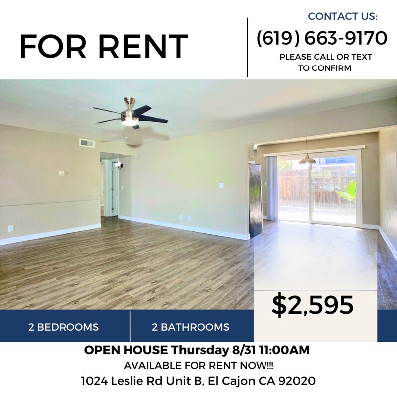 1024 Leslie Unit B, El Cajon, CA 92020 Room for Rent in El Cajon, CA