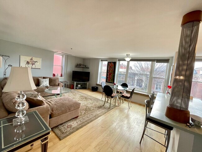Living room view from where the kitchen meets the hallway - 230 College St
