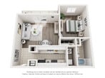 This 540 square foot apartment offers a thoughtful layout maximizing space and functionality. The living area showcases wood-look flooring, creating a modern and low-maintenance surface. A ceiling fan with a light fixture enhances air circulation and illumination. Large vertical blinds cover a sliding glass door, likely leading to a small balcony or patio, allowing natural light to flood the space.

The bedroom, measuring 140 square feet, features plush carpeting for comfort underfoot and a window providing natural light. The bathroom is efficiently designed with a single vanity, mirror, and a shower/tub combination. Ceramic tile flooring in the bathroom offers durability and easy cleaning.

The kitchen, while compact, is well-equipped with white cabinetry, contrasting dark countertops, and modern appliances. A decorative tile backsplash adds visual interest. The galley-style layout maximizes counter space and storage.

Throughout the apartment, neutral wall colors create a blank canvas for personalization. Dark baseboards provide a stylish contrast to the light walls. The single-floor layout ensures easy navigation and accessibility. This apartment efficiently utilizes its 540 square feet to create a comfortable living space with all essential amenities.