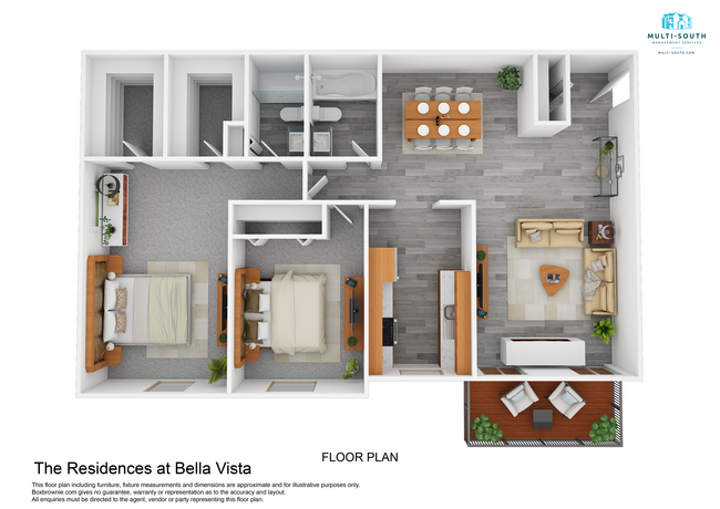 Planos de planta de OakPark 2x2 2CF 1175.jpg - The Residences at Bella Vista