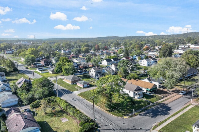 An aerial view of the residential Edgewood neighborhood.