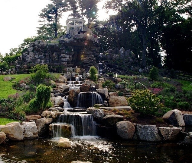 A waterfall at Untermyer Gardens