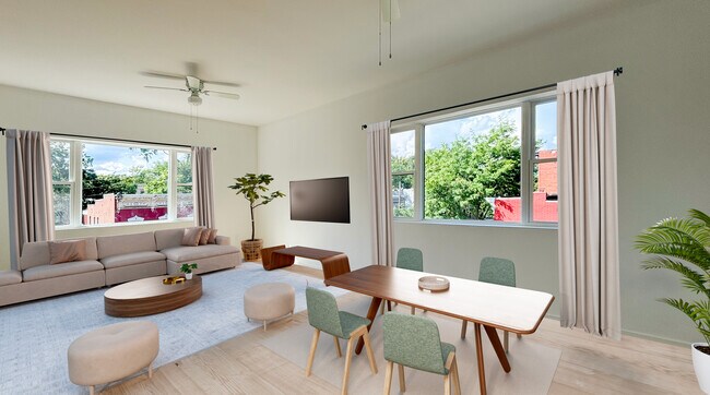 Living room/dining with furniture - 3154 6th Ave