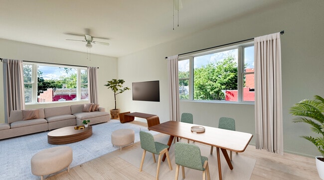 Living room/dining with furniture - 3154 6th Ave