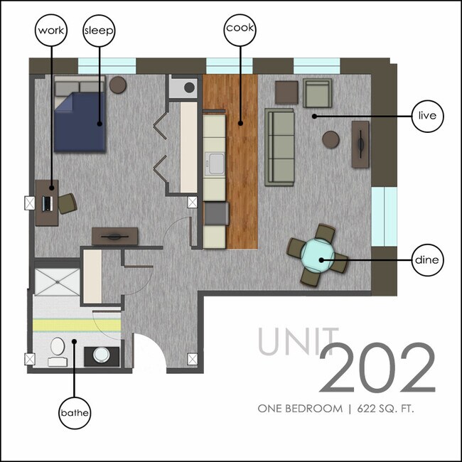 One Bedroom - 8 7th Street Flats