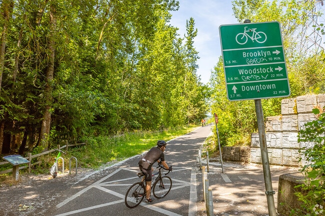Cyclists love the Springwater Corridor.