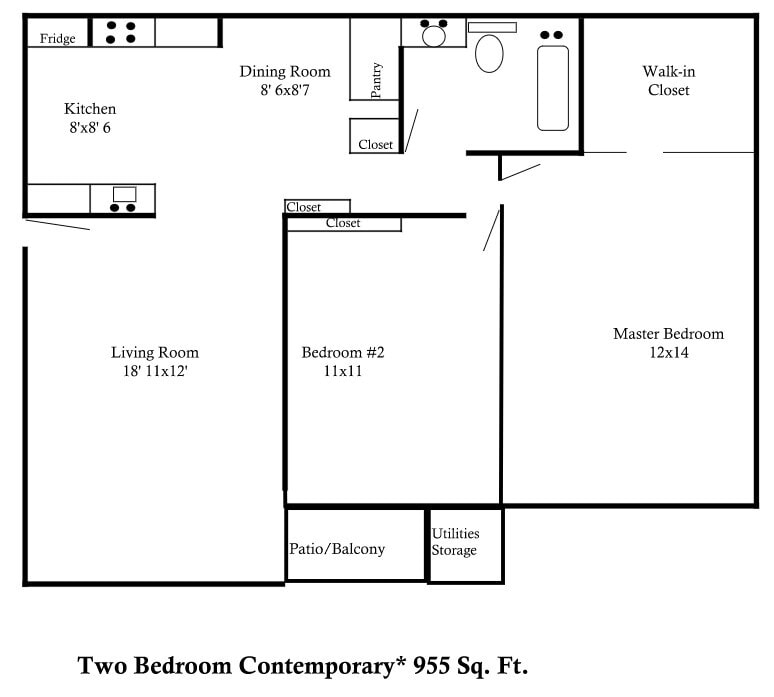 Perry Lake Village – 2 Bedroom, 1 Bathroom
