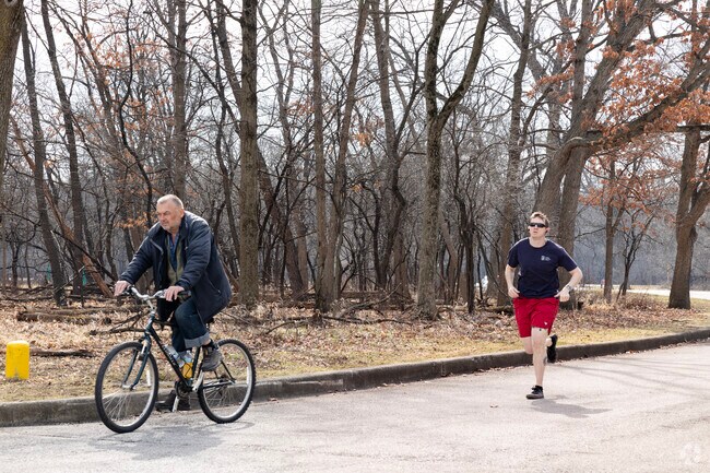 The Schiller Park woods are a popular nature preserve for biking and running.