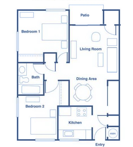 2HAB/1BA - The Dunes Apartments