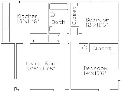 2BR/1BA - Park Plaza Apartments