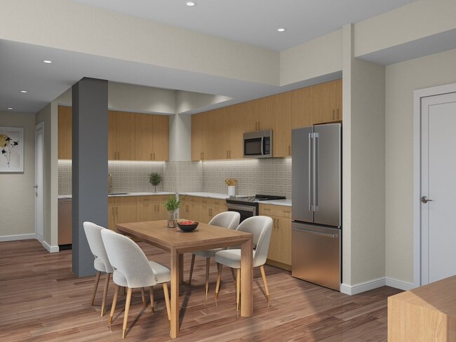 Maye House Kitchen with Light Accents - Maye House Apartments