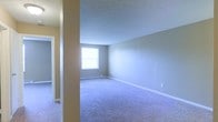 Located at 2209 Wabash Ct W in Columbus, Ohio, this single-floor residence offers a straightforward and functional layout designed for comfortable everyday living. The interior is finished with soft, neutral wall tones — a combination of warm beige and cool gray — that create a calm and cohesive atmosphere throughout the home. Plush wall-to-wall carpeting runs through the main living areas, adding warmth underfoot and contributing to a cozy feel. A textured ceiling adds subtle visual interest overhead. Natural light filters in through standard double-hung windows, brightening the interior and enhancing the open feel of the space. Baseboard heating is present along the walls, providing an efficient and consistent source of warmth. Clean white trim and baseboards frame the rooms, offering a crisp contrast to the neutral walls. The layout allows for easy flow between spaces, making the home practical and accessible. Overall, the residence presents a clean, move-in ready environment with a simple, understated aesthetic well-suited for a variety of living arrangements.