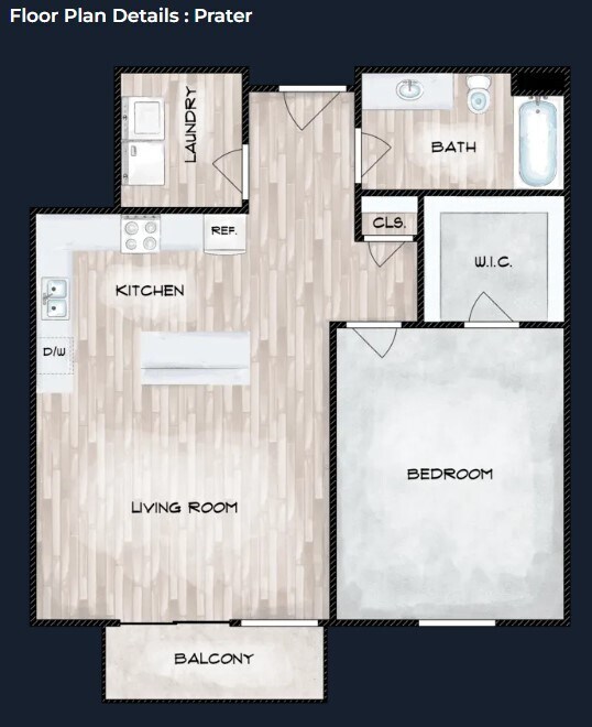 Plano de planta - The Theatre District Flats