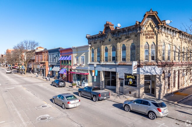 Main St of Fond du Lac has many historic buildings.