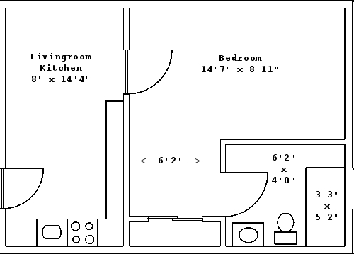 1BR/1BA - The Brentwood Apartments