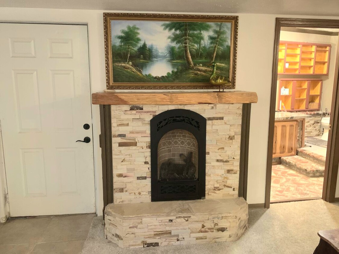 Electric hand built fire place - 1026 Willson Rd