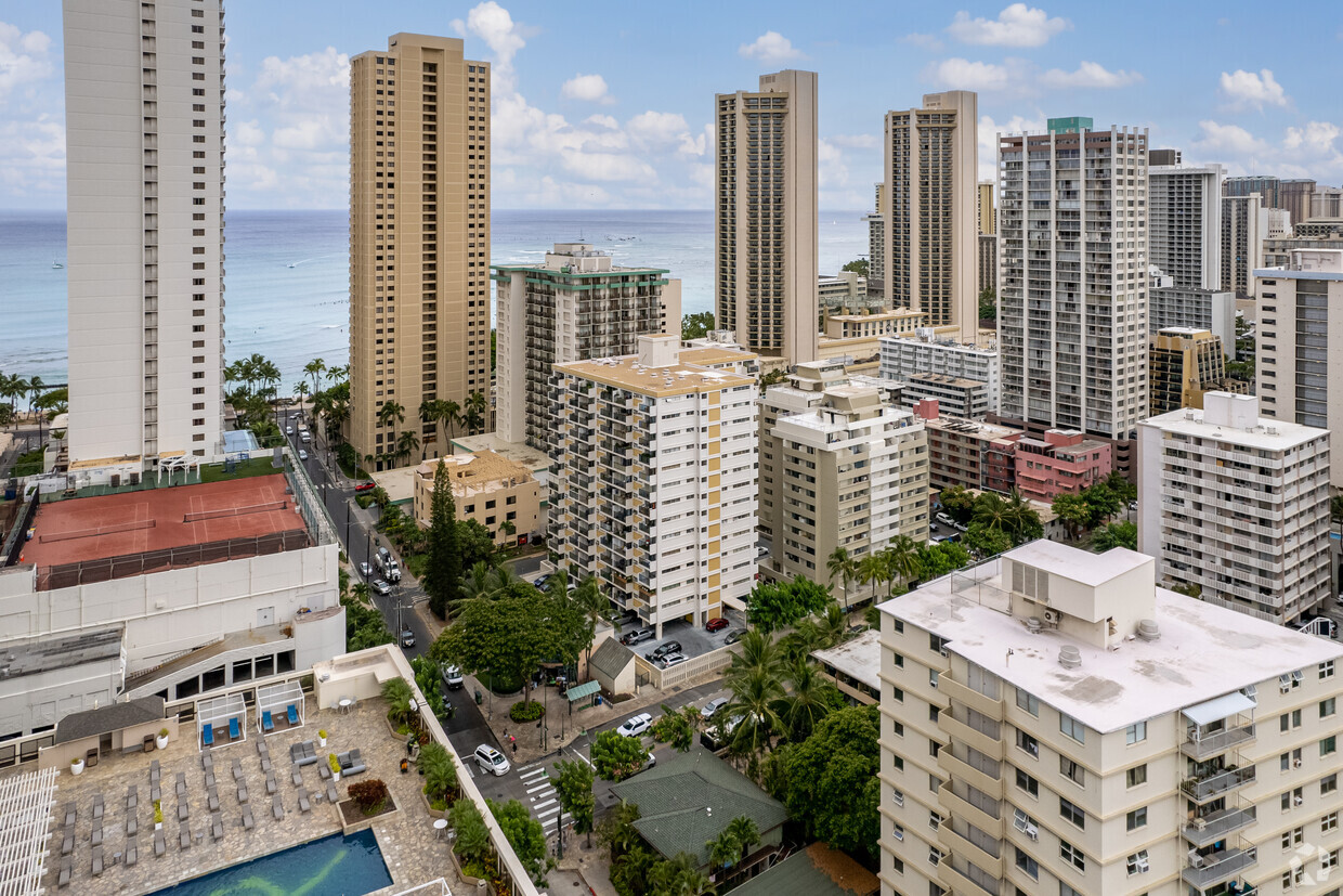 Aerial Photo - Kuhio at Waikiki