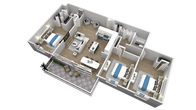 3 bdrm 2 bthrm 1265 sq ft