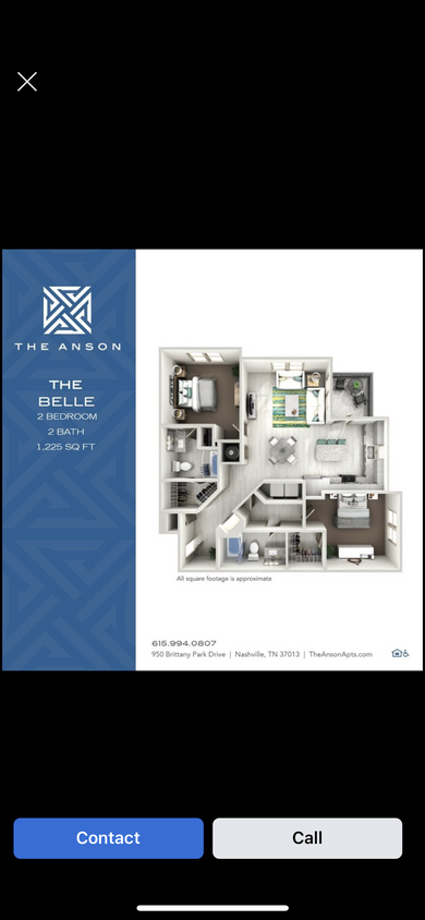 This is the layout of the apartment for rent - 951 Brittany Park Dr