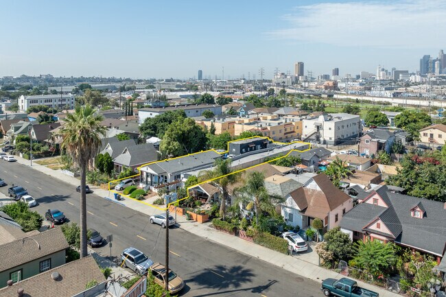 Aerial Overview of 100% Occupied MFR and RTI Permits for 2 ADUs - 221 S Avenue 19
