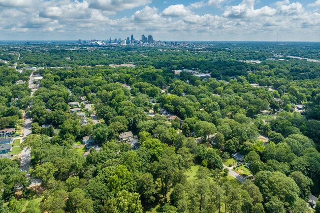 High aerial view of Capitol View Neighborhood showing most of the area.