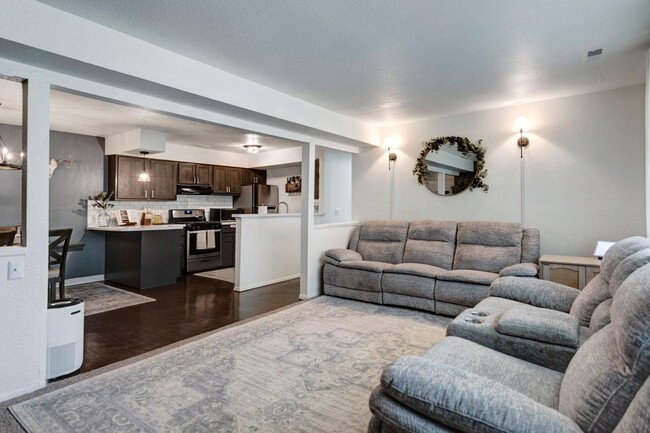 Living Room and Kitchen - Timber Ridge Apartments