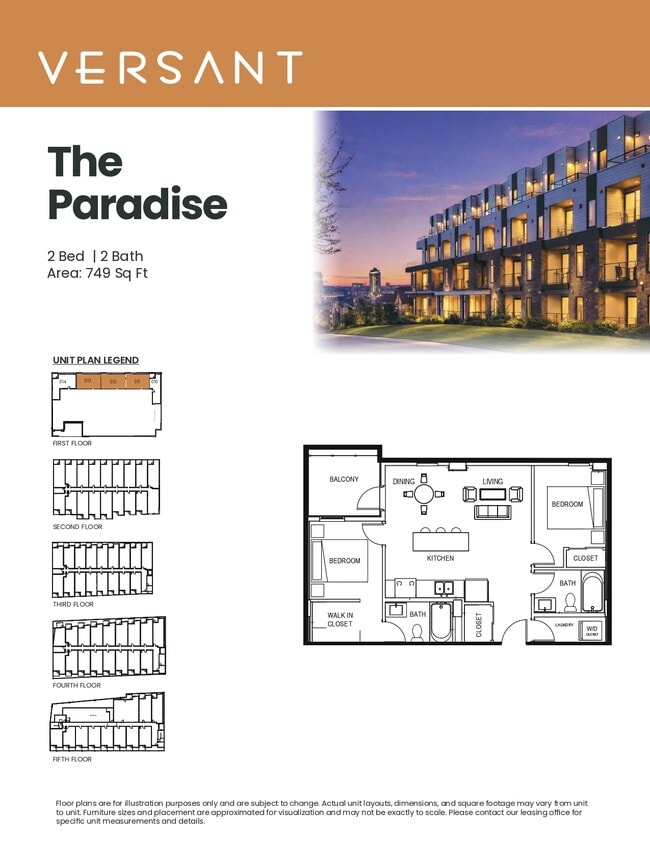 The Paradise: 2 Bed 2 Bath - Versant