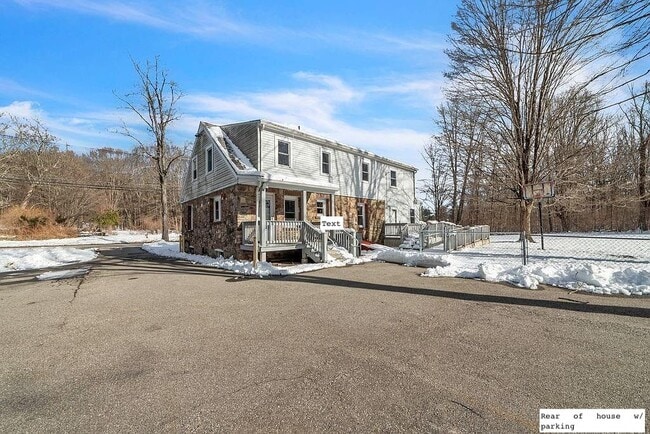 Rear of house w/ parking, fenced yard - 153 Hunting Lodge Rd