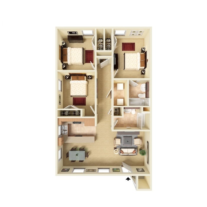 Three bedroom - Decatur Place Apartments