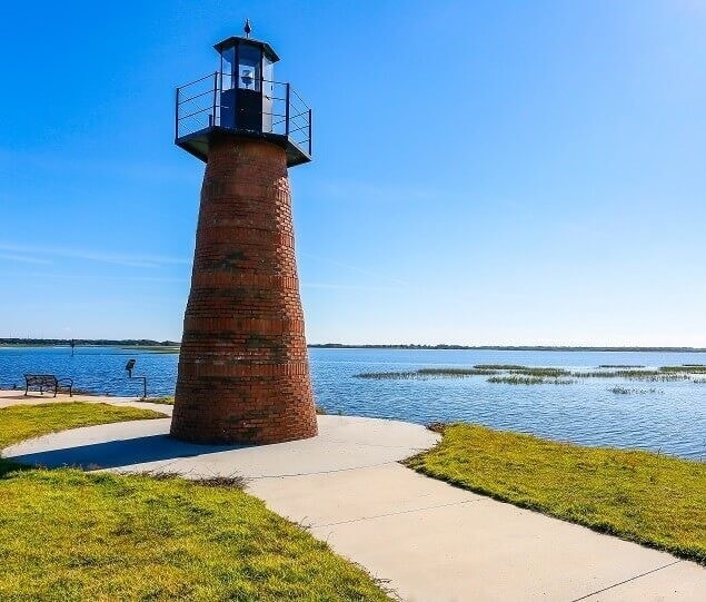 The lighthouse overlooks Lake Tohopekaliga