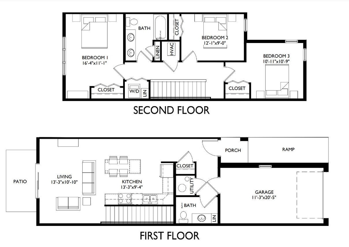 Plano de planta - Main Street Townhomes