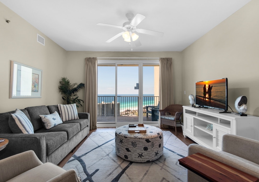 Ariel Dunes II 2103 Living Room - 122 Seascape Dr