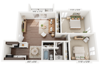 B1 | 2-Bedroom Floorplan - ReNew Pinehurst