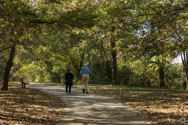 Simpson Park has many shady trails to walk, run, or bike on.