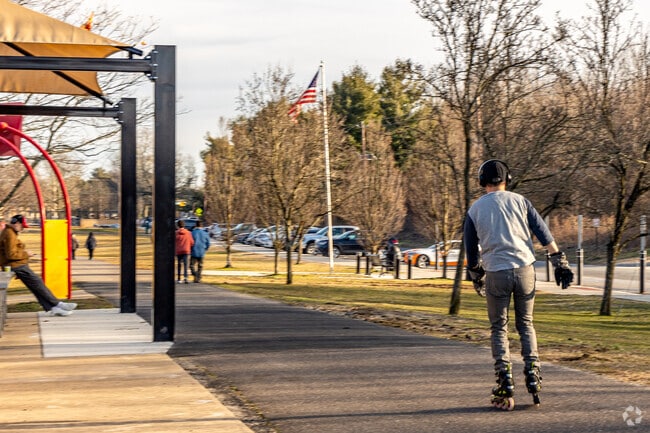 Skate around the Challenge Grove Park and Jakes Place playground.