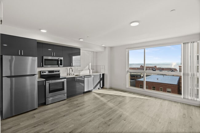 1 Bedroom Deluxe Kitchen/Living - The Ruby Apartments