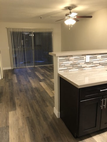 remodeled unit/kitchen/living - Apricot Pit Apartments