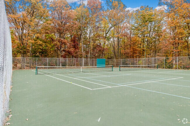 Residents enjoy playing tennis and pickleball on Beltsville's courts.