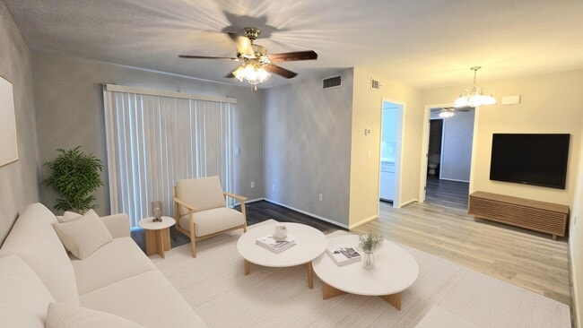 Staged Living Room - French Quarter Apartments