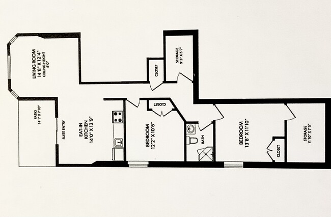 Floor Plan 1,050 SF - 2740 Stautw Rd