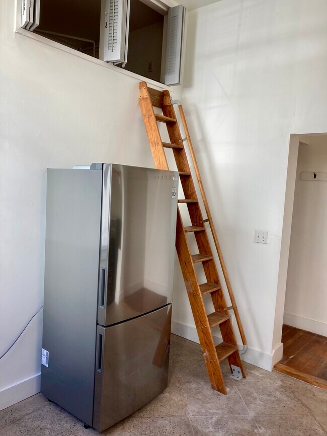 New LG refrigerator, ladder to loft - 1550 7th St
