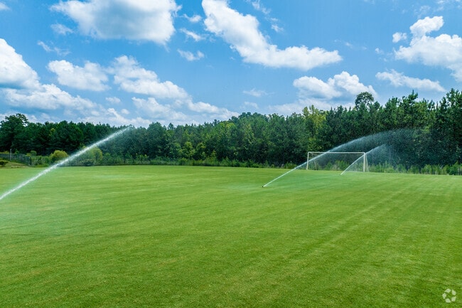 Soccer fields are well kept for residents of all ages.