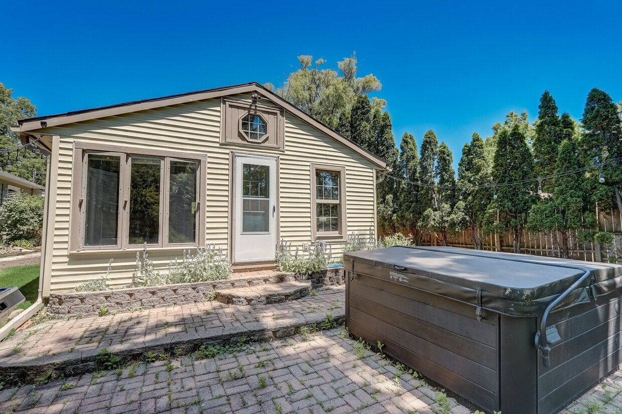 Back Door w/ Hot Tub View - 1745 Covered Bridge Rd