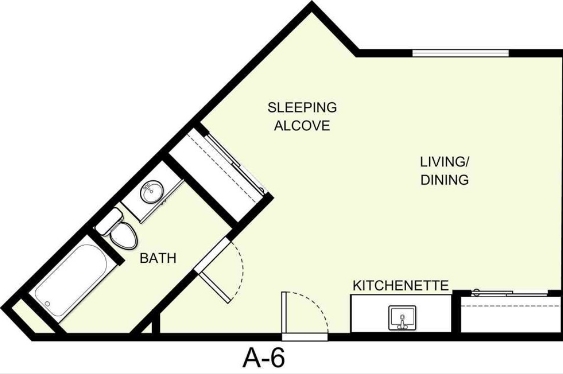 Plano de planta A-6 - Hilltop Estates Senior Apartments