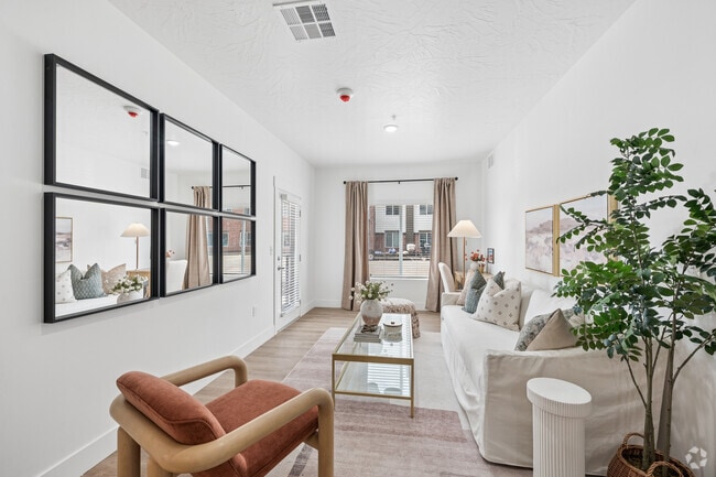 2BR, 2BA - 861SF - Living Room - Millcreek Residences